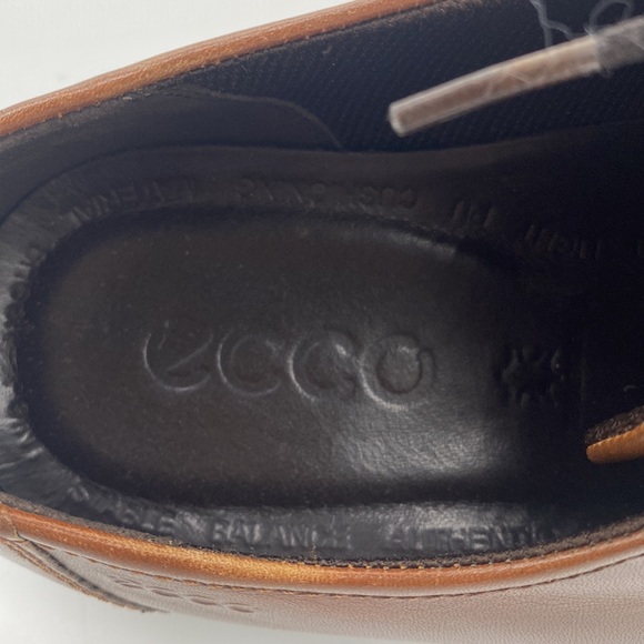 Ecco Dress Shoes Oxfords Derbys Brown Mens Size 43 9 9.5 - Picture 12 of 14